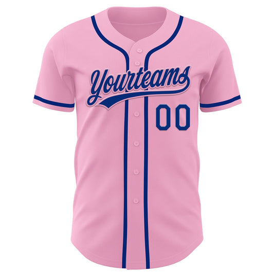 Custom Light Pink Royal Authentic Baseball Jersey - Sky-Custom