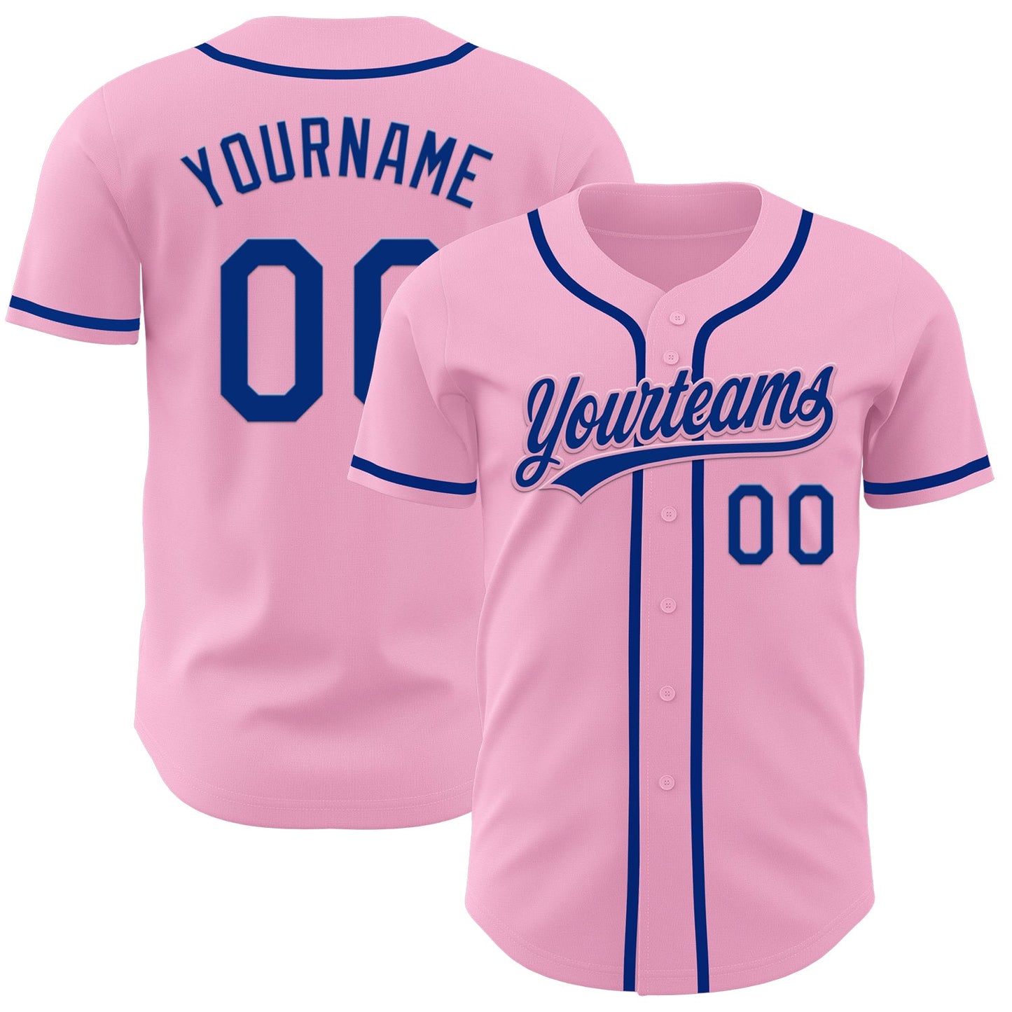 Custom Light Pink Royal Authentic Baseball Jersey - Sky-Custom