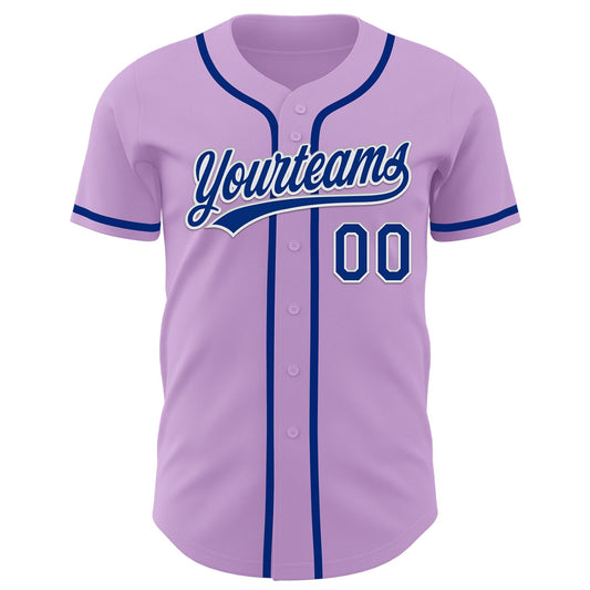 Custom Light Purple Royal-White Authentic Baseball Jersey - Sky-Custom