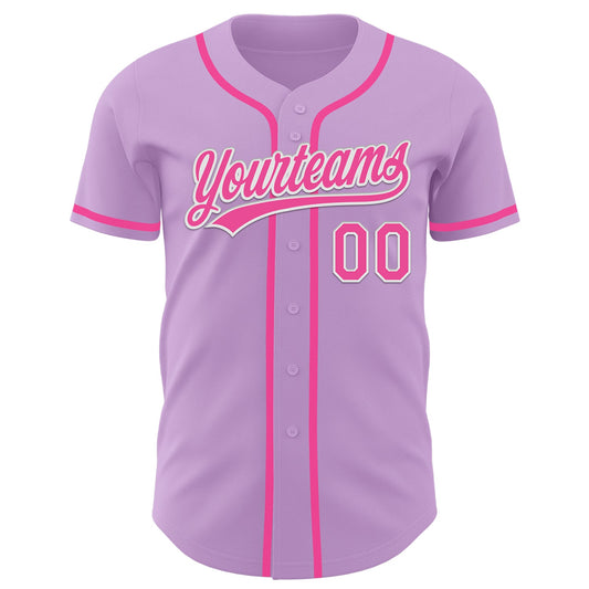 Custom Light Purple Pink-White Authentic Baseball Jersey - Sky-Custom