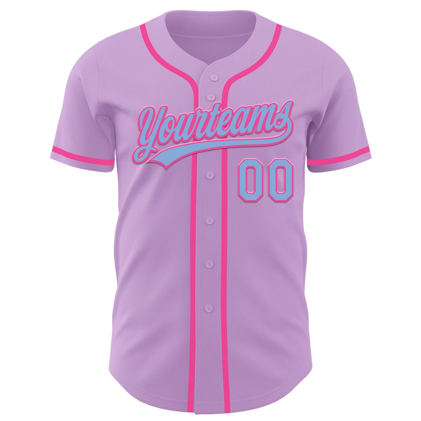 Custom Light Purple Light Blue-Pink Authentic Baseball Jersey - Sky-Custom