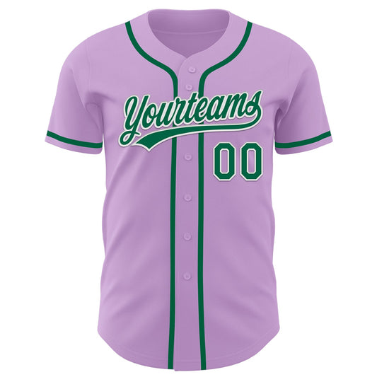Custom Light Purple Kelly Green-White Authentic Baseball Jersey - Sky-Custom