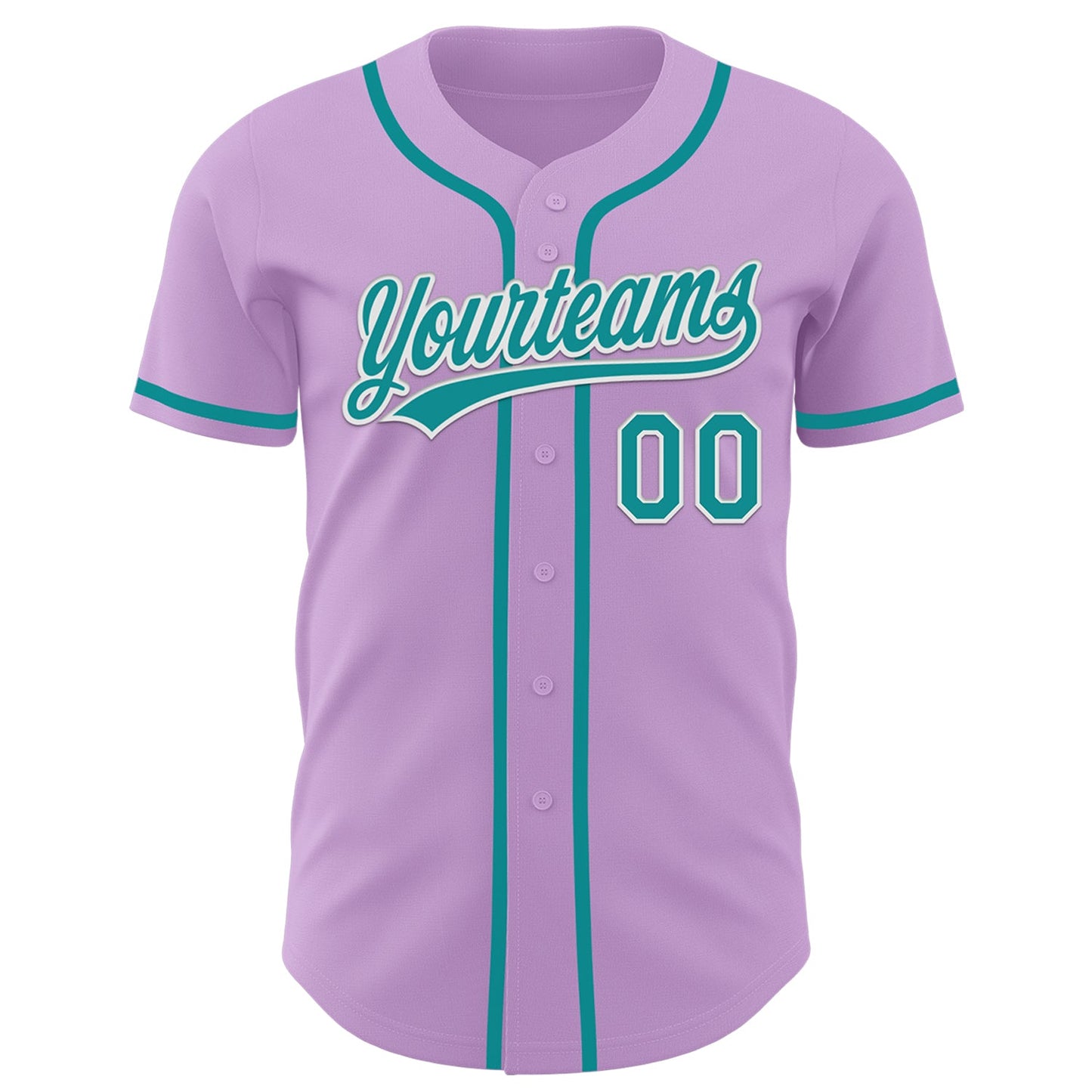 Custom Light Purple Teal-White Authentic Baseball Jersey - Sky-Custom