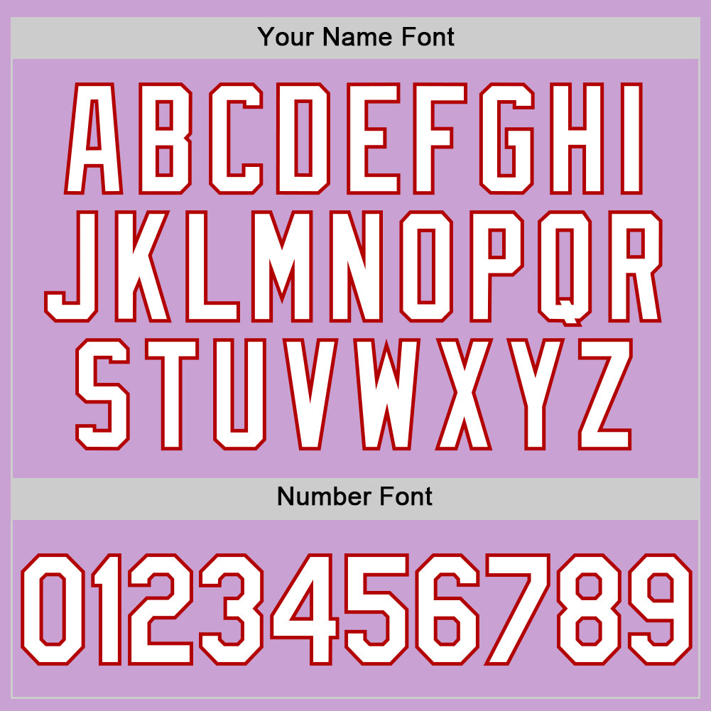 Custom Light Purple White-Red Authentic Baseball Jersey - Sky-Custom