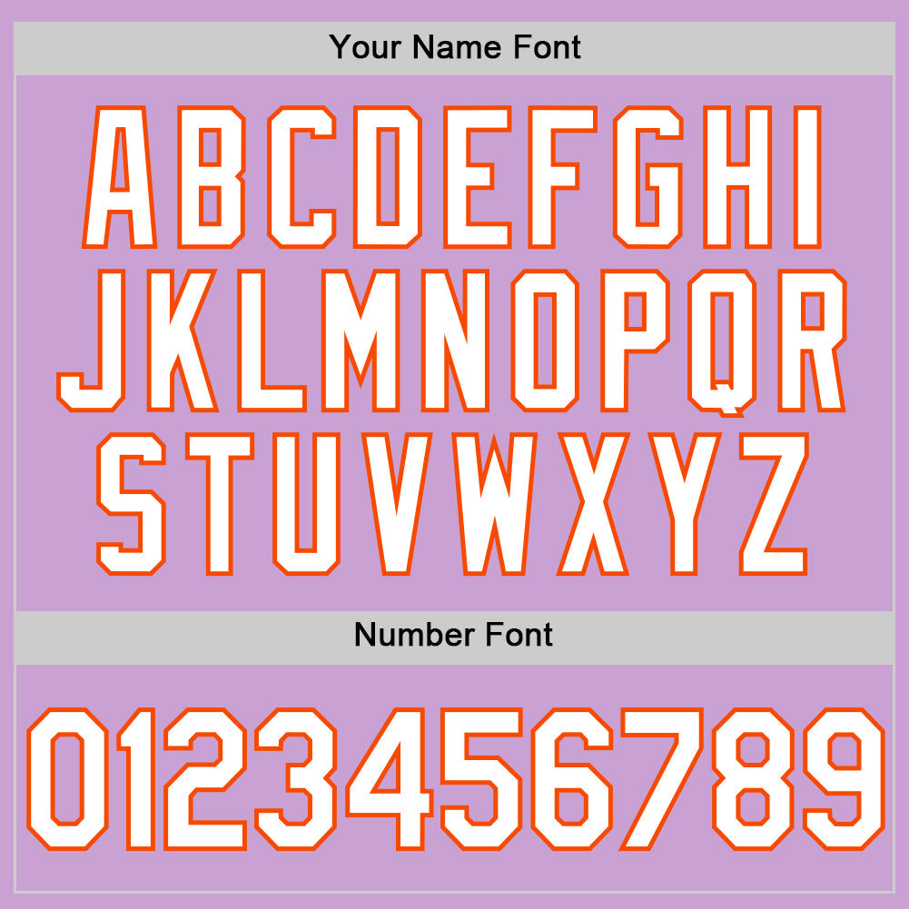 Custom Light Purple White-Orange Authentic Baseball Jersey - Sky-Custom