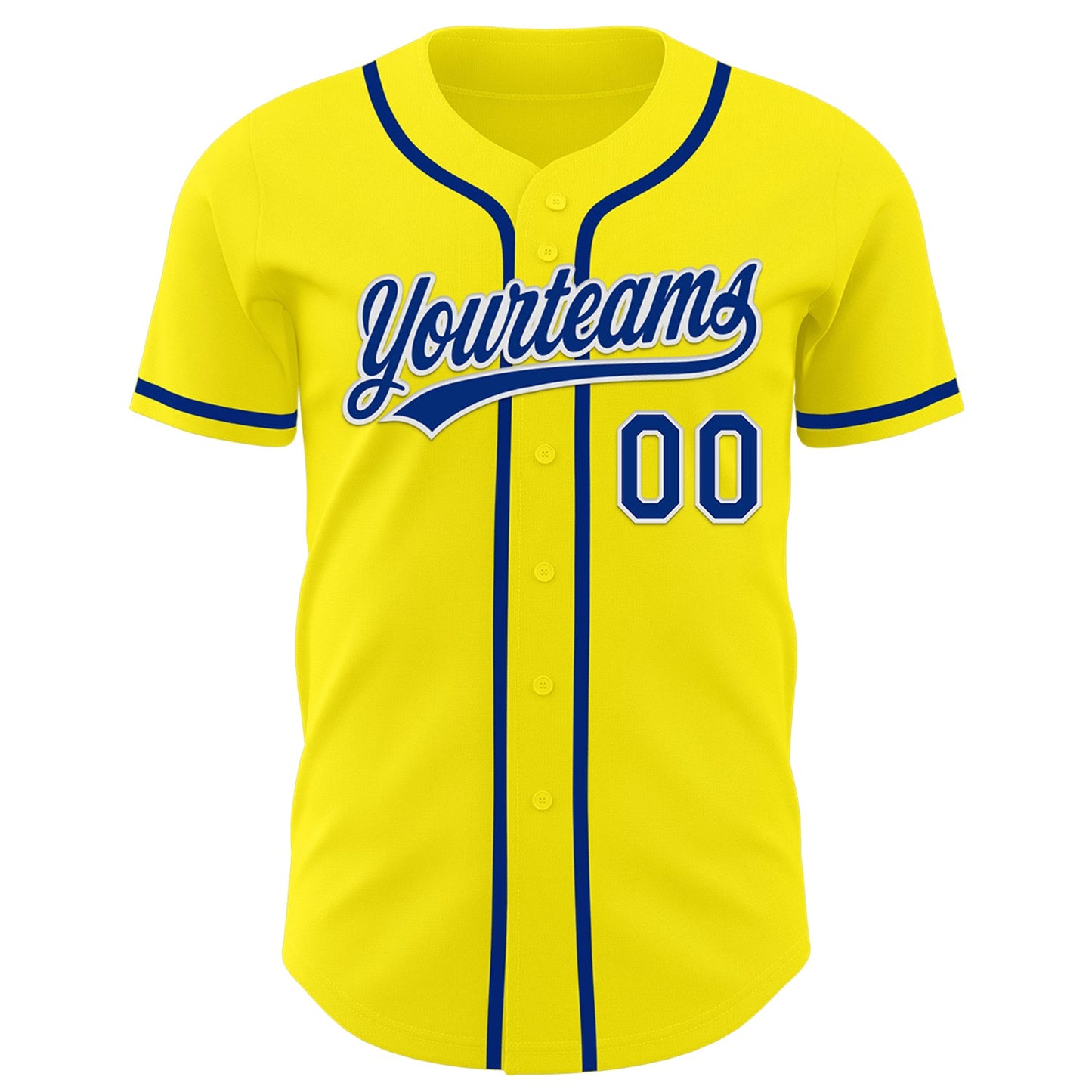 Custom Light Yellow Royal-White Authentic Baseball Jersey - Sky-Custom