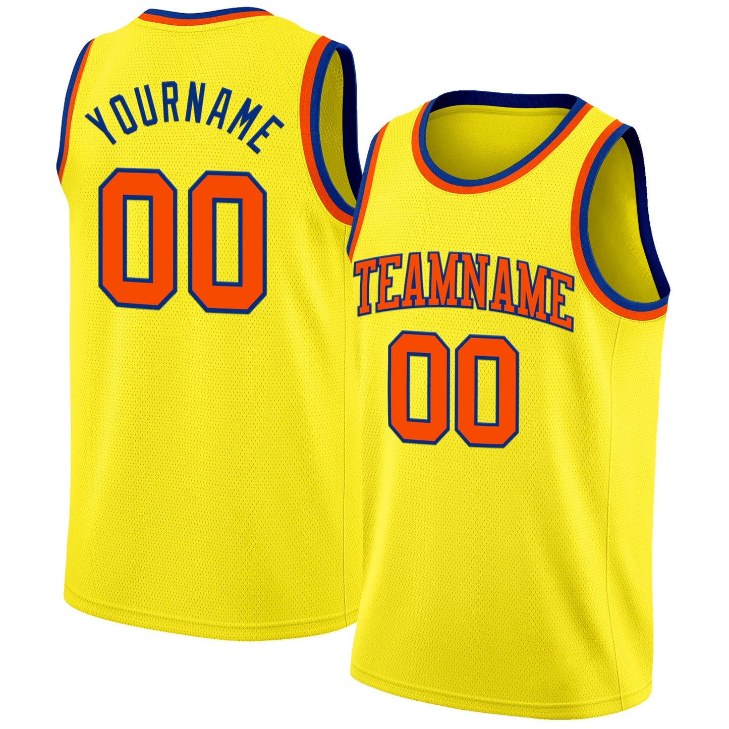 Custom Light Yellow Orange-Royal Authentic Basketball Jersey - Sky-Custom