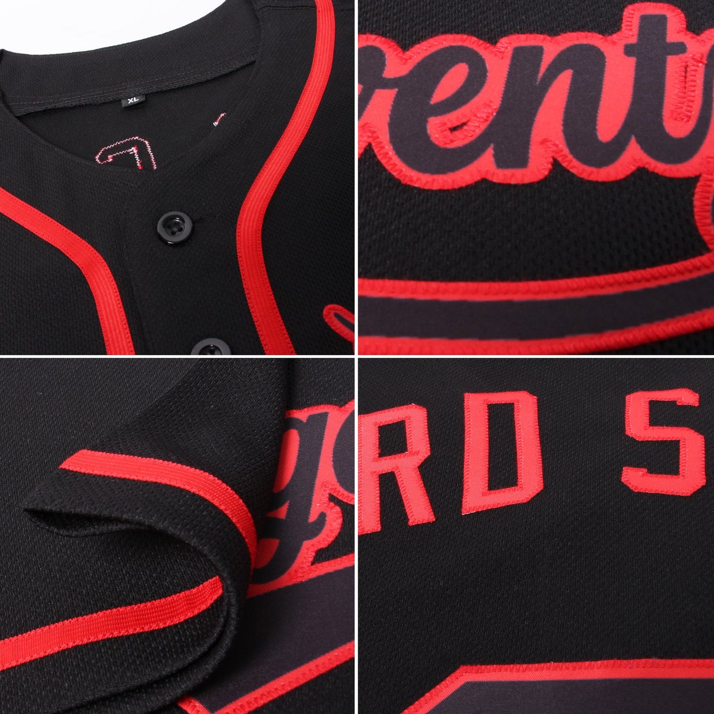 Custom Black Black-Red Authentic Baseball Jersey - Sky-Custom