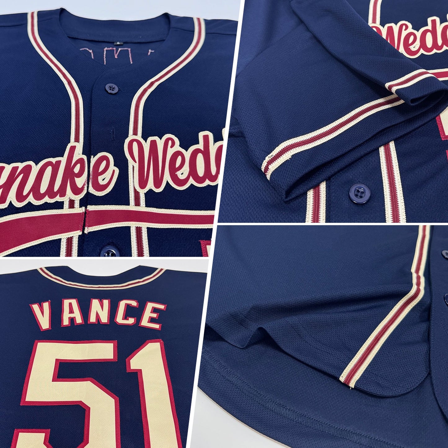 Custom Navy City Cream-Crimson Authentic Baseball Jersey - Sky-Custom