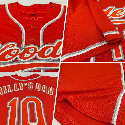 Custom Orange Orange-Gray Authentic Baseball Jersey - Sky-Custom