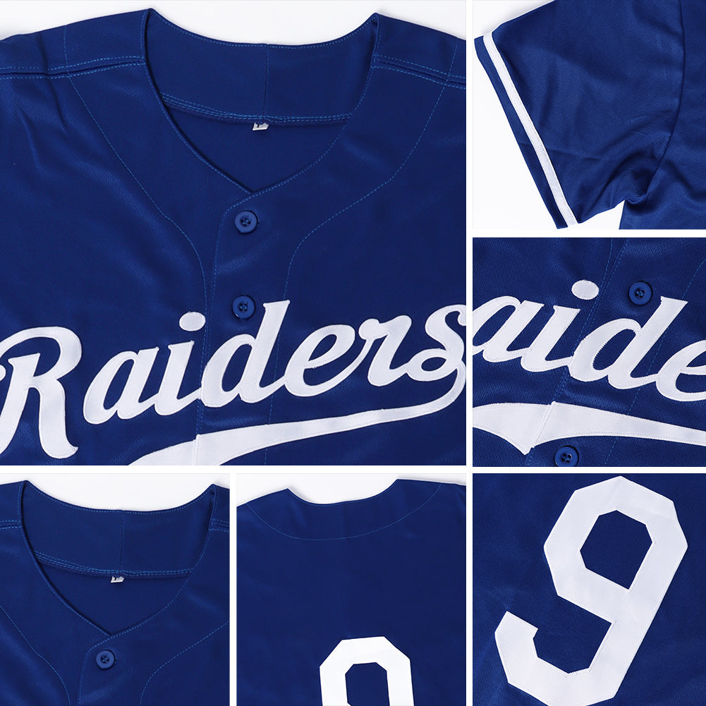 Custom Royal White-Red Baseball Jersey - Sky-Custom