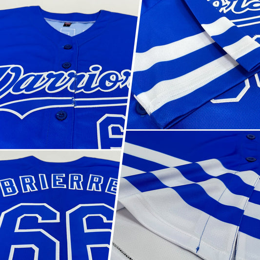 Custom Royal White Line Authentic Baseball Jersey - Sky-Custom
