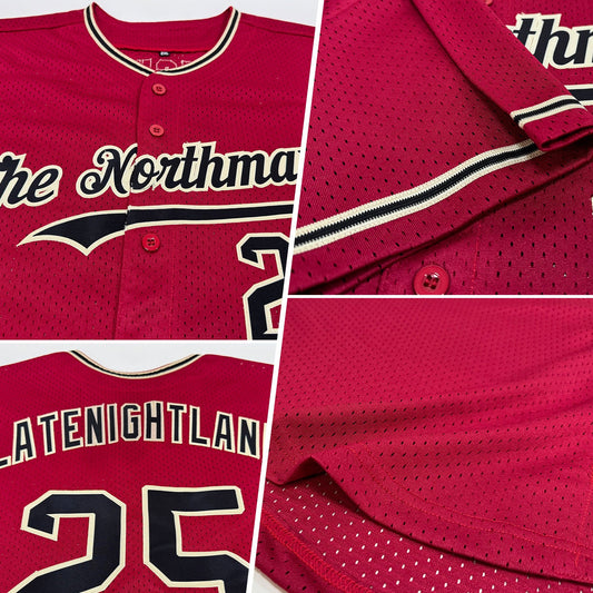 Custom Maroon Black-City Cream Mesh Authentic Throwback Baseball Jersey - Sky-Custom