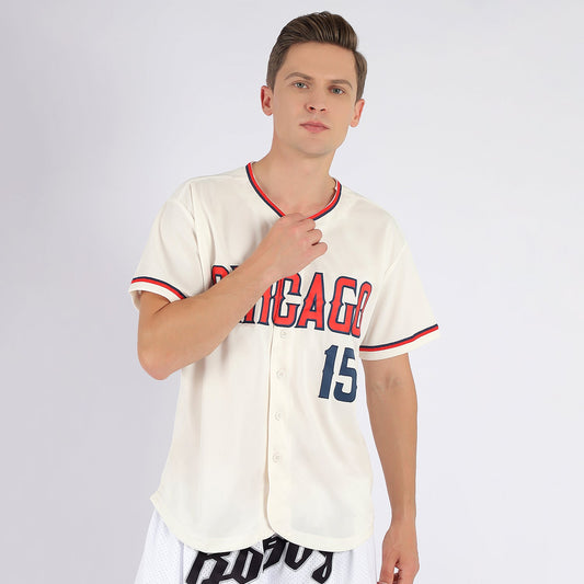 Custom Cream Red-Navy Authentic American Flag Fashion Baseball Jersey - Sky-Custom