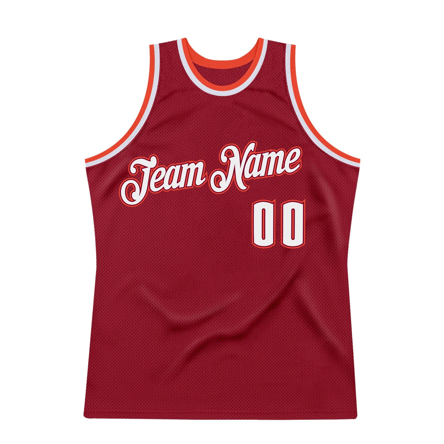 Custom Maroon White-Orange Authentic Throwback Basketball Jersey - Sky-Custom