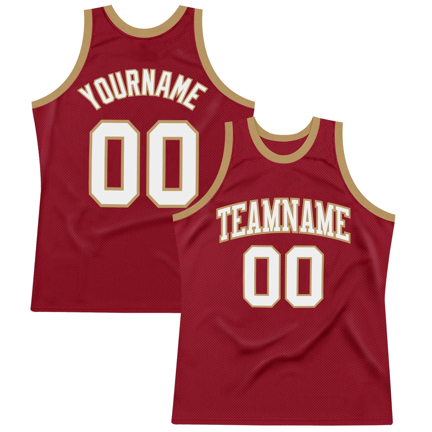 Custom Maroon White-Old Gold Authentic Throwback Basketball Jersey - Sky-Custom