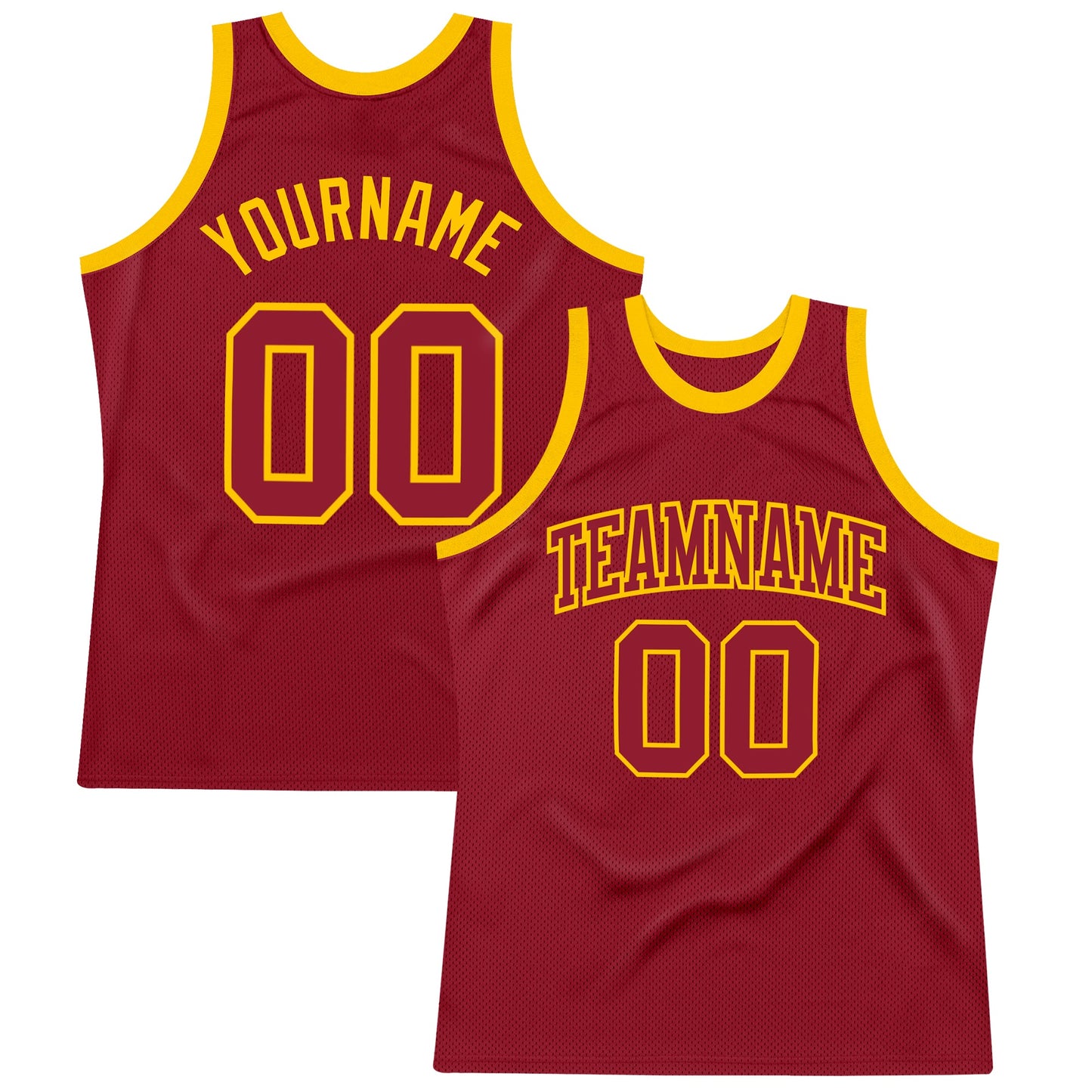 Custom Maroon Maroon-Gold Authentic Throwback Basketball Jersey - Sky-Custom