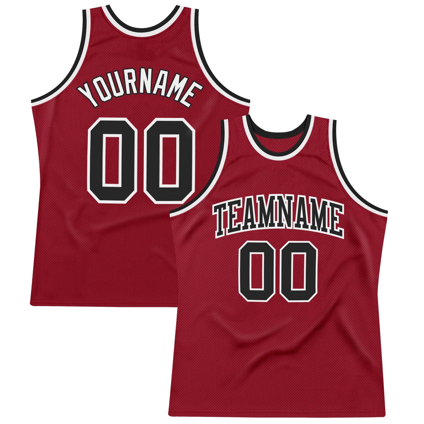 Custom Maroon Black-White Authentic Throwback Basketball Jersey - Sky-Custom