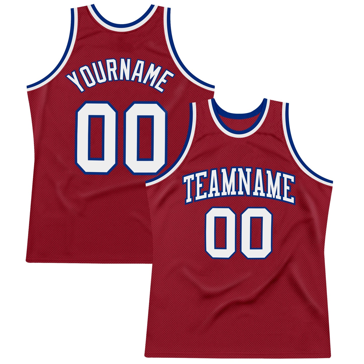 Custom Maroon White-Royal Authentic Throwback Basketball Jersey - Sky-Custom