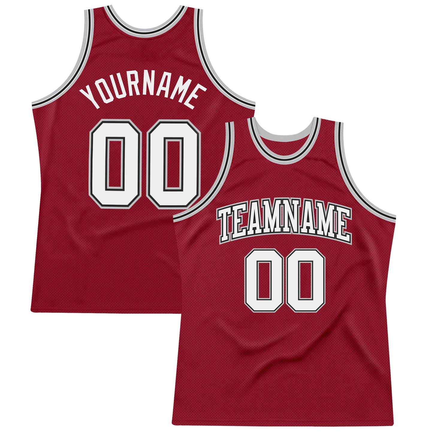 Custom Maroon White Black-Gray Authentic Throwback Basketball Jersey - Sky-Custom
