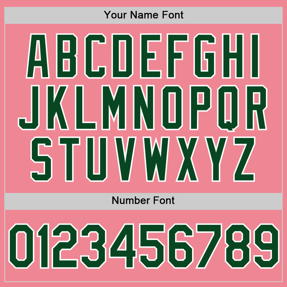 Custom Medium Pink Green-White Authentic Baseball Jersey - Sky-Custom