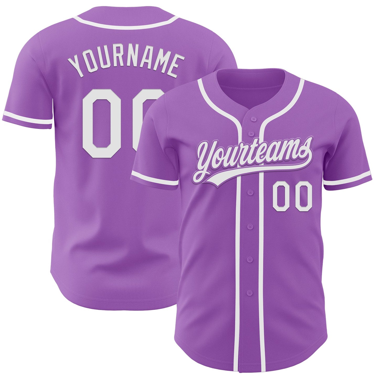 Custom Medium Purple White Authentic Baseball Jersey - Sky-Custom