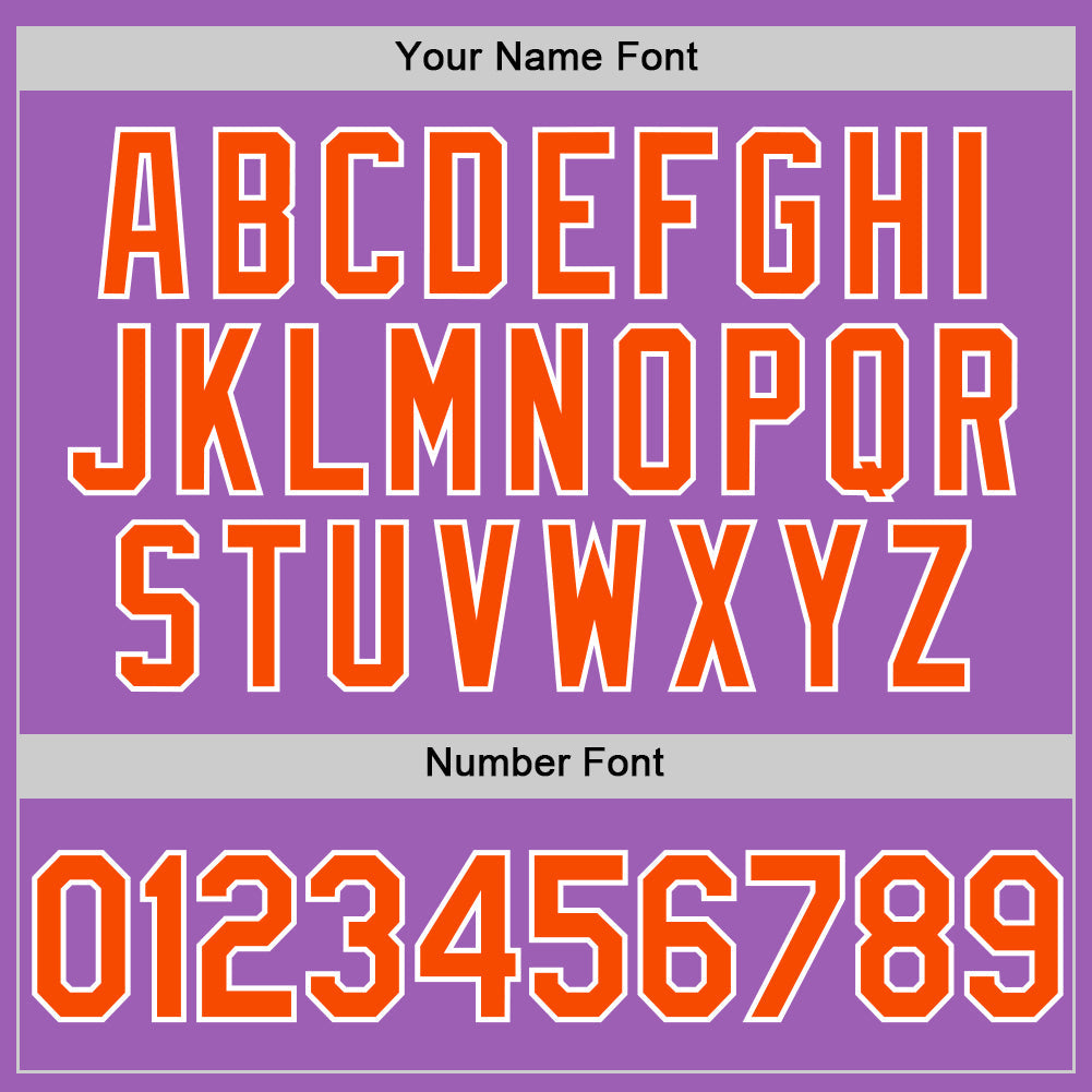 Custom Medium Purple Orange-White Authentic Baseball Jersey - Sky-Custom
