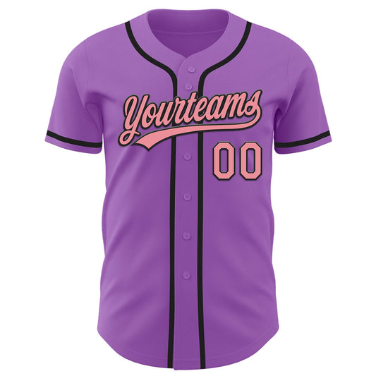 Custom Medium Purple Medium Pink-Black Authentic Baseball Jersey - Sky-Custom