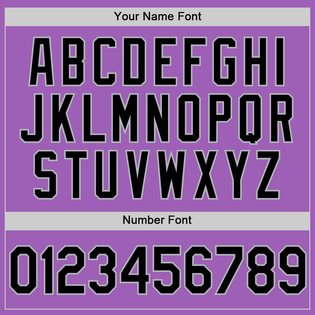 Custom Medium Purple Black-Gray Authentic Baseball Jersey - Sky-Custom