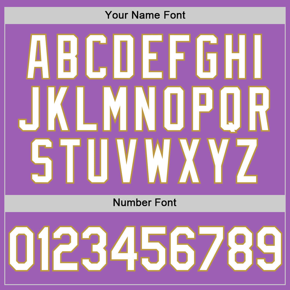 Custom Medium Purple White-Old Gold Authentic Baseball Jersey - Sky-Custom