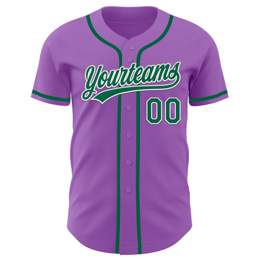 Custom Medium Purple Kelly Green-White Authentic Baseball Jersey - Sky-Custom