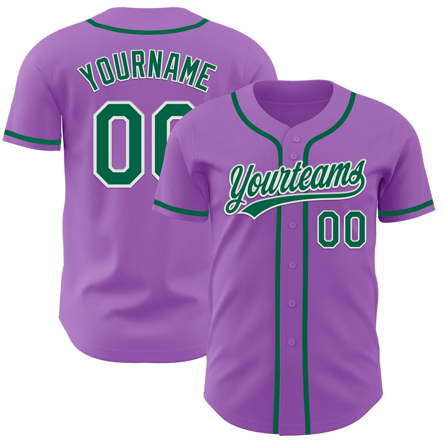Custom Medium Purple Kelly Green-White Authentic Baseball Jersey - Sky-Custom