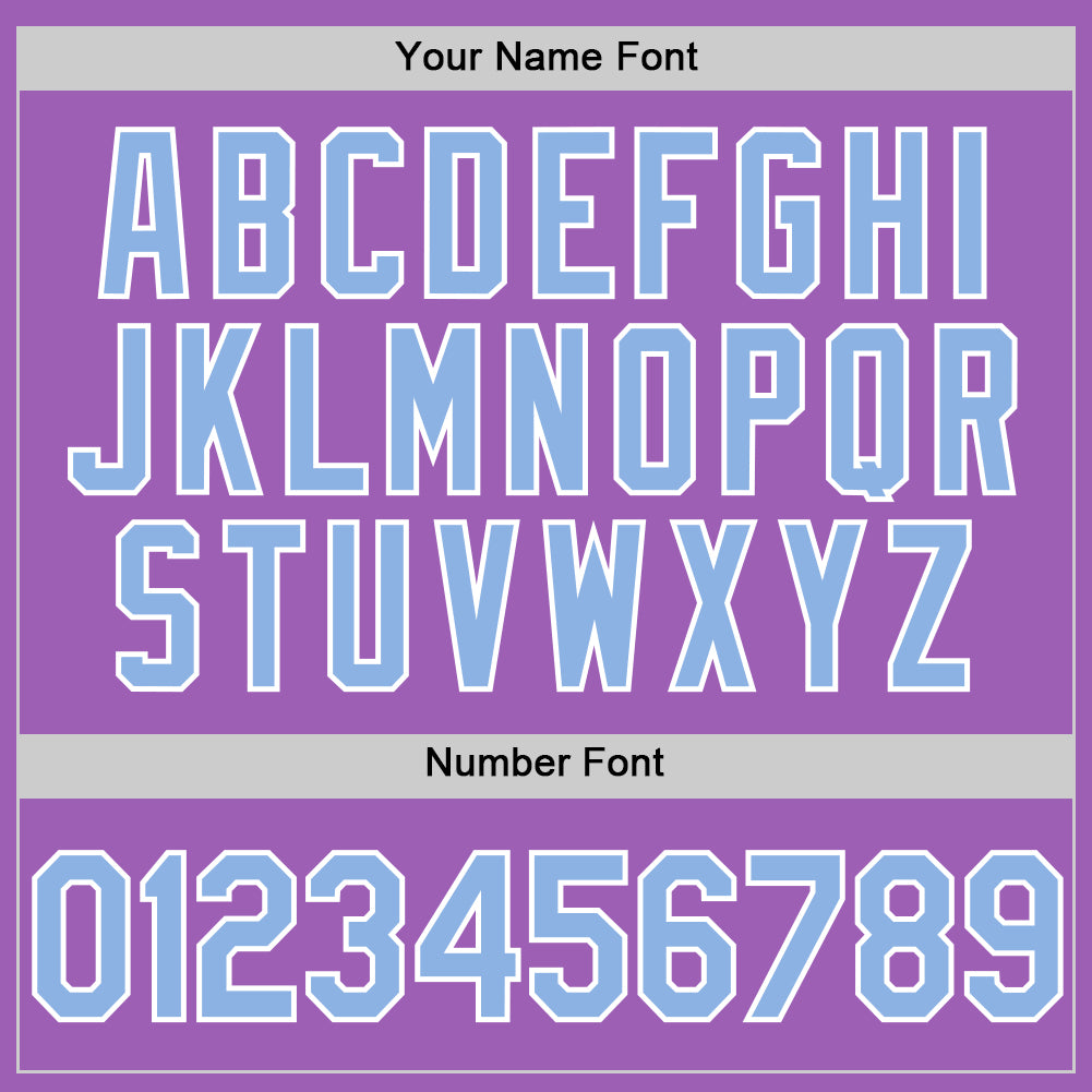 Custom Medium Purple Light Blue-White Authentic Baseball Jersey - Sky-Custom