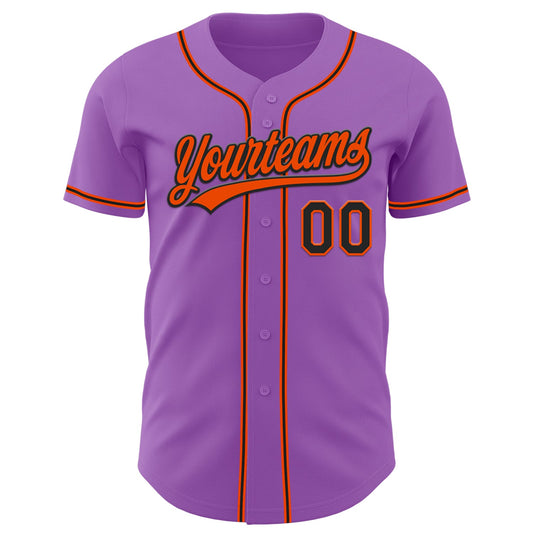 Custom Medium Purple Black-Orange Authentic Baseball Jersey - Sky-Custom