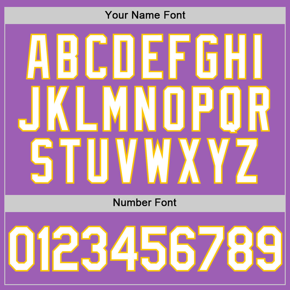 Custom Medium Purple White-Yellow Authentic Baseball Jersey - Sky-Custom