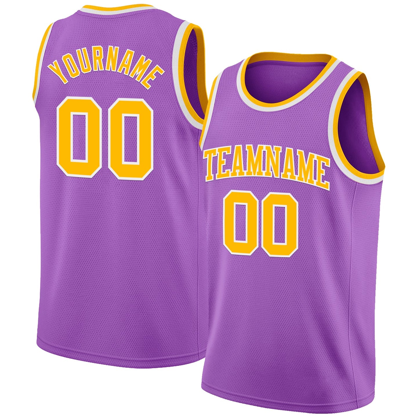 Custom Medium Purple Gold-White Authentic Basketball Jersey - Sky-Custom