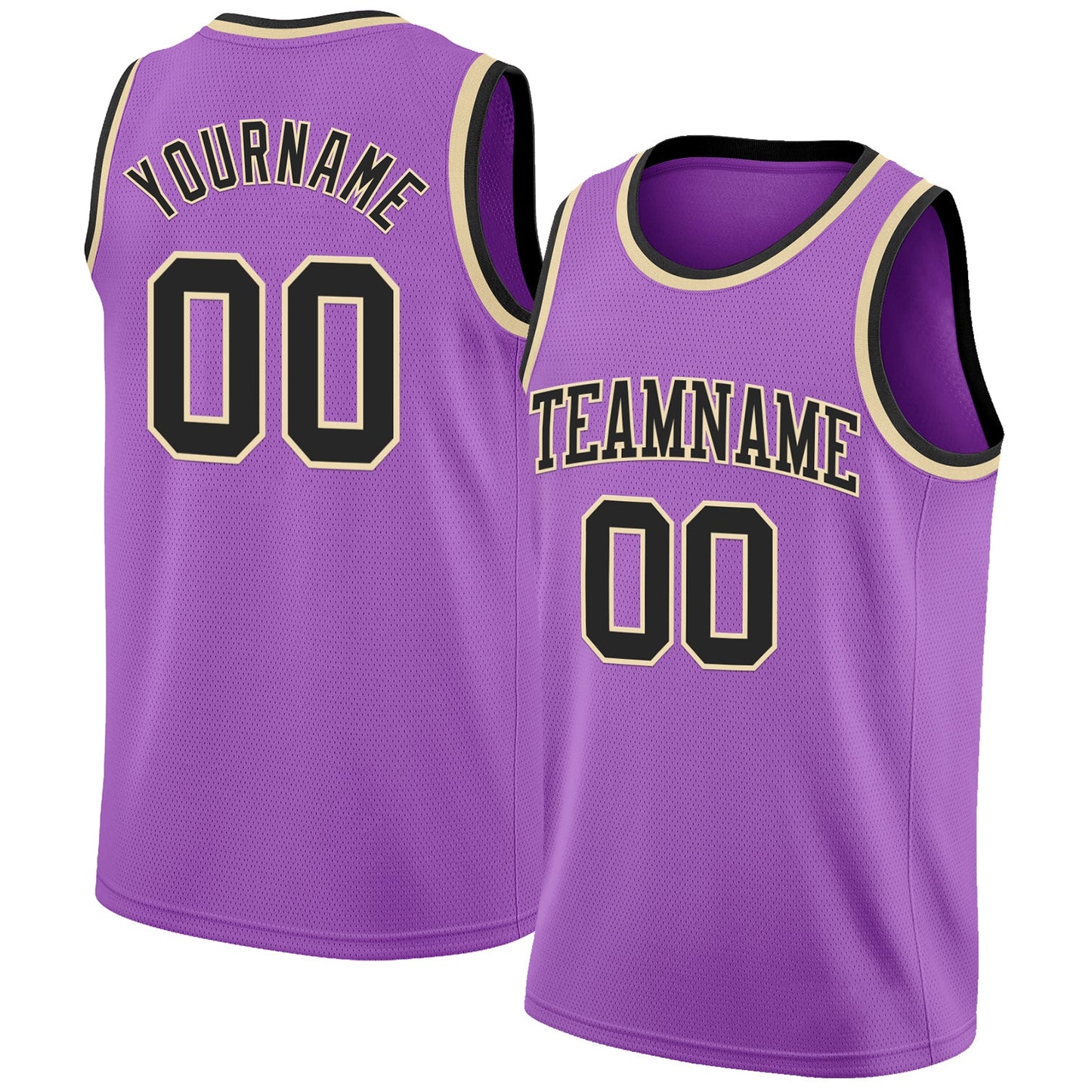 Custom Medium Purple Black-Cream Authentic Basketball Jersey - Sky-Custom