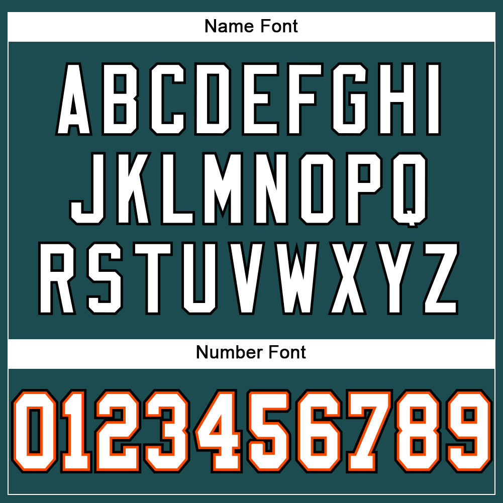 Custom Midnight Green White-Orange Mesh Authentic Football Jersey - Sky-Custom