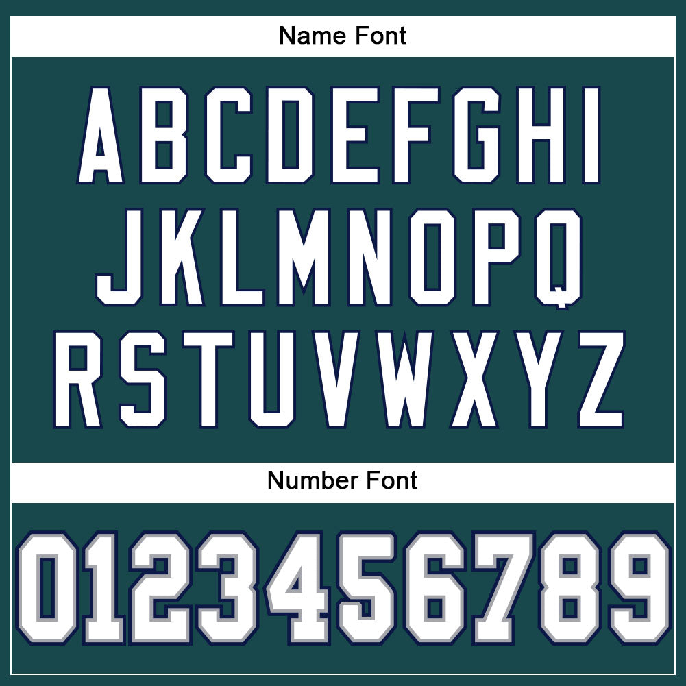 Custom Midnight Green White-Navy Mesh Authentic Football Jersey - Sky-Custom