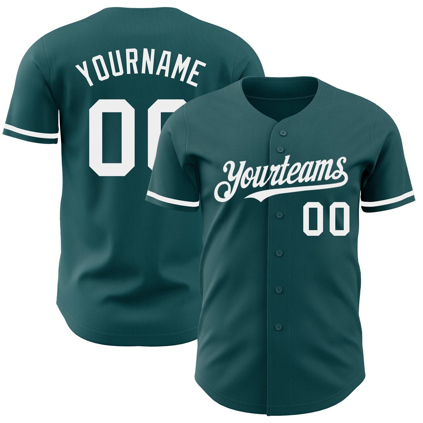 Custom Midnight Green White Authentic Baseball Jersey - Sky-Custom