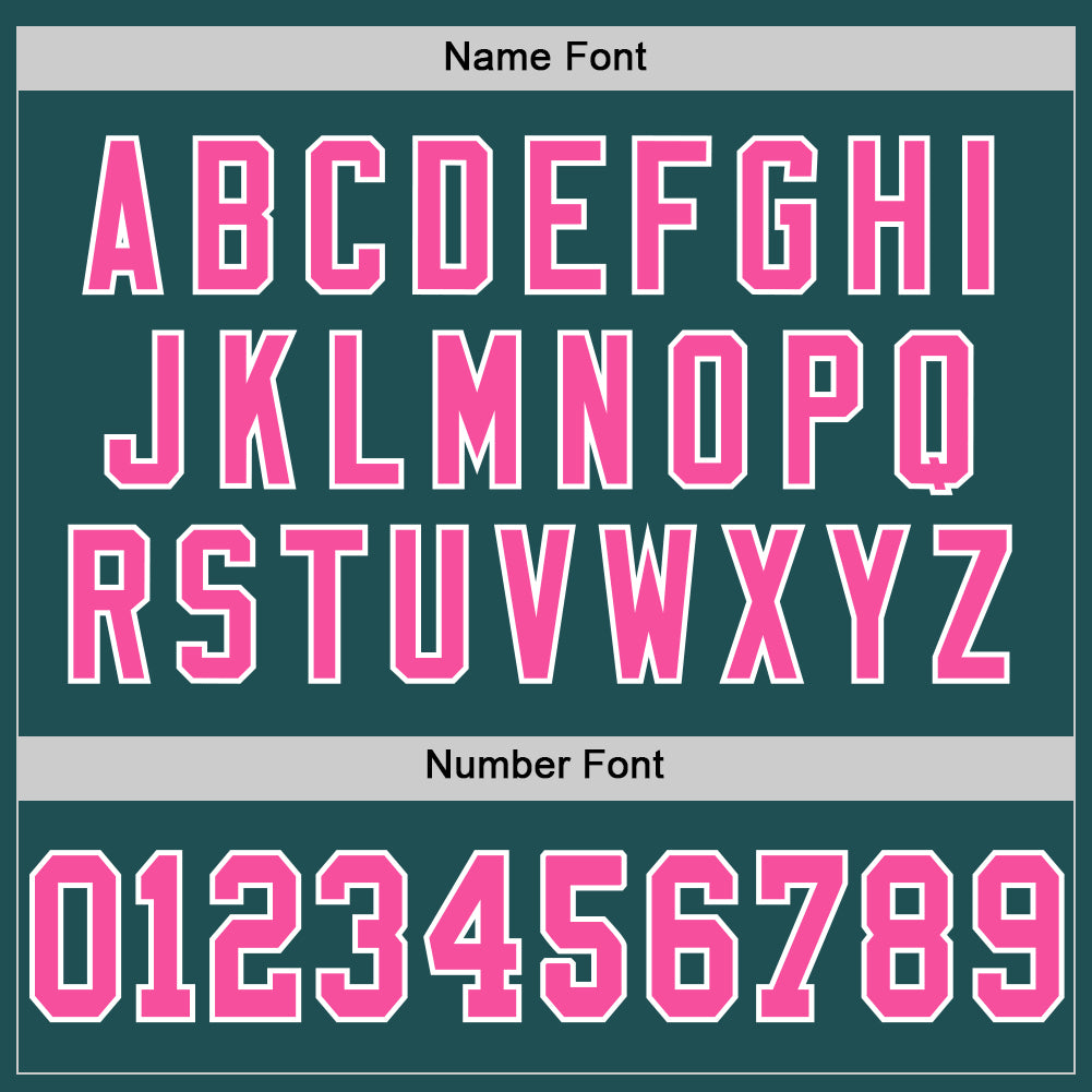 Custom Midnight Green Pink-White Mesh Authentic Throwback Football Jersey - Sky-Custom