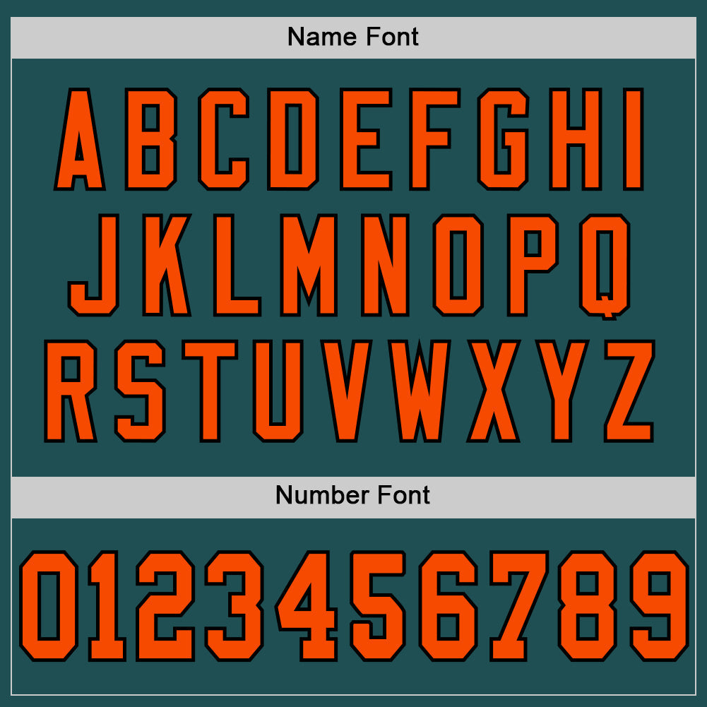 Custom Midnight Green Orange-Black Mesh Authentic Throwback Football Jersey - Sky-Custom