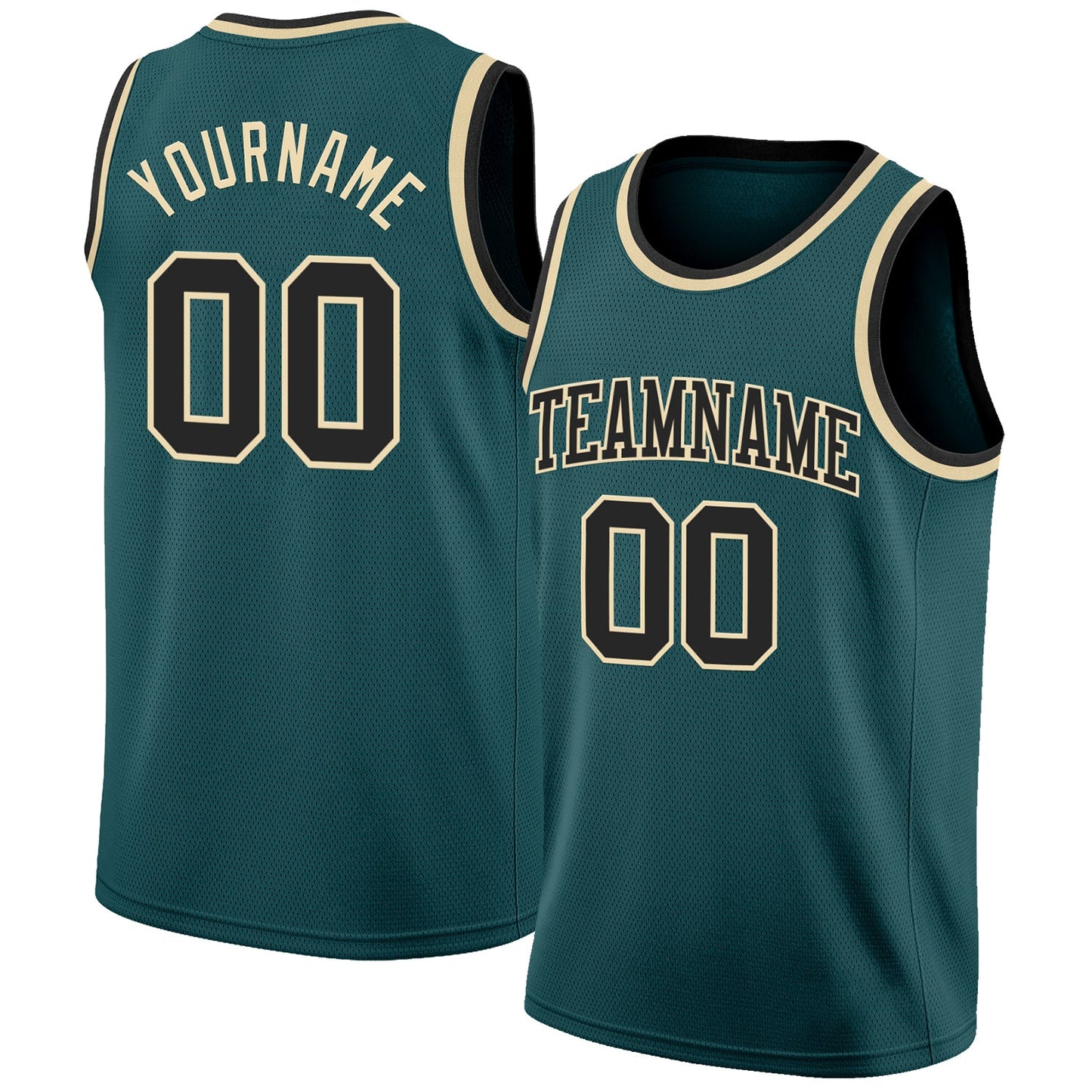 Custom Midnight Green Black-Cream Authentic Basketball Jersey - Sky-Custom