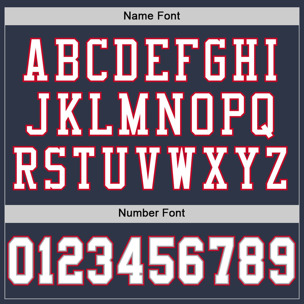 Custom Navy White-Gray Mesh Authentic Throwback Football Jersey - Sky-Custom