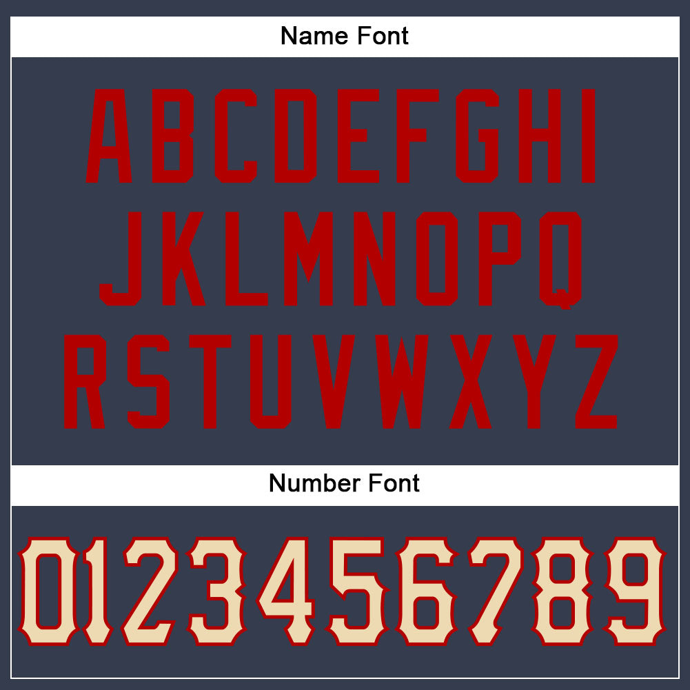 Custom Navy Cream-Red Mesh Authentic Football Jersey - Sky-Custom