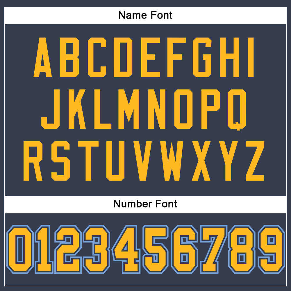 Custom Navy Gold-Light Blue Mesh Authentic Football Jersey - Sky-Custom