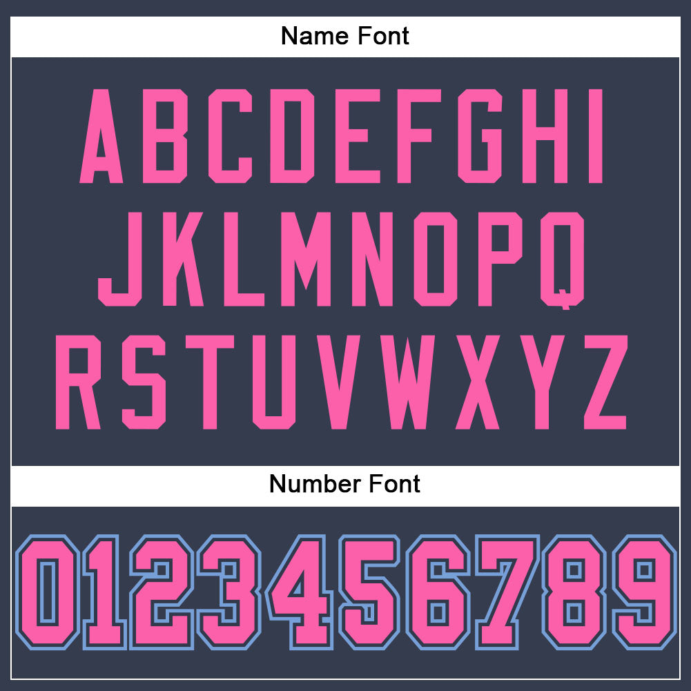 Custom Navy Pink-Light Blue Mesh Authentic Football Jersey - Sky-Custom