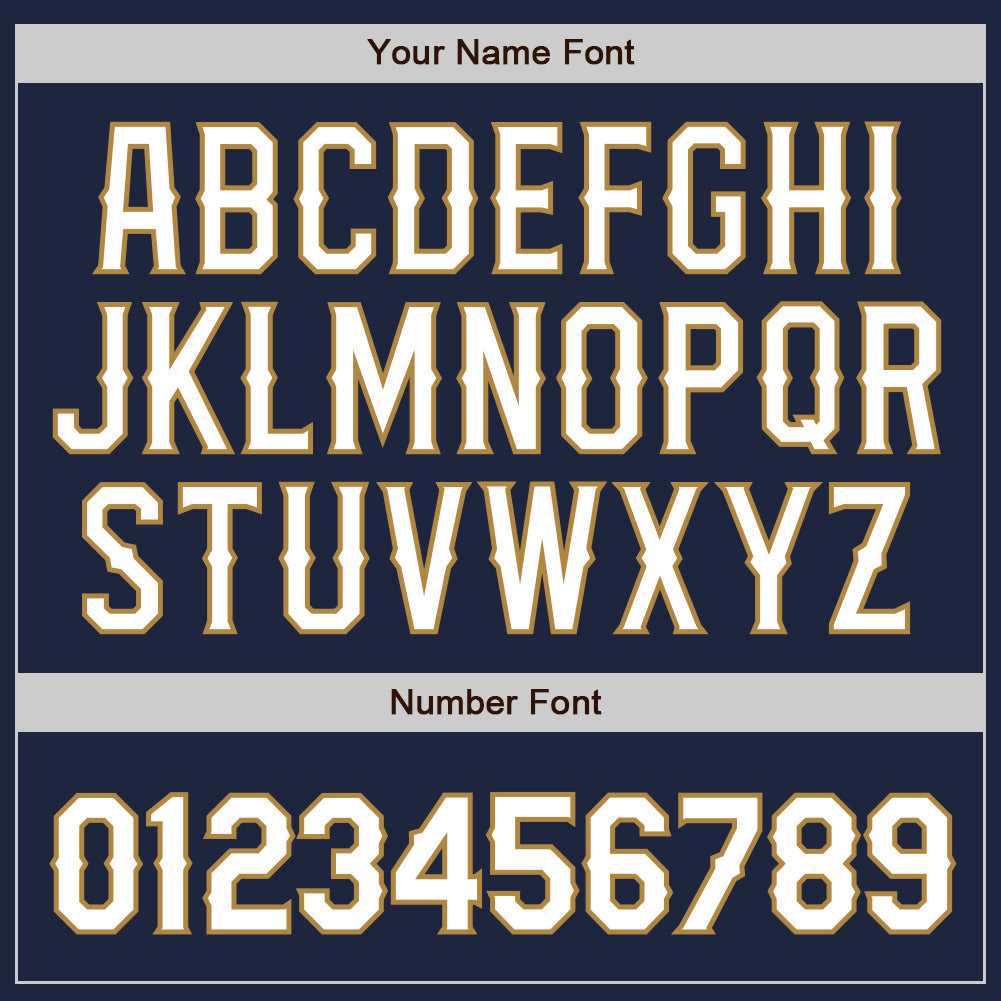 Custom Navy White-Old Gold Authentic Baseball Jersey - Sky-Custom
