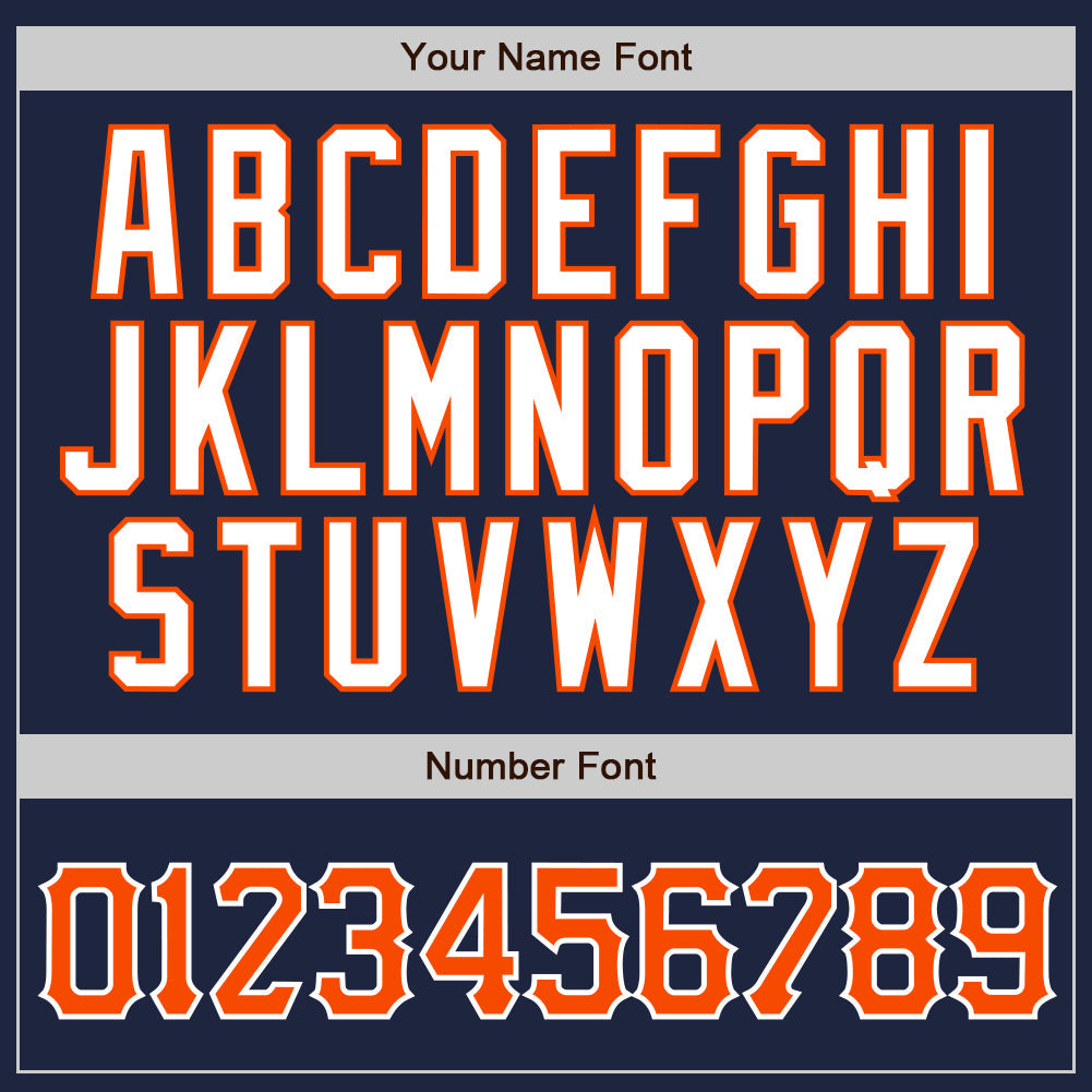 Custom Navy Orange Pinstripe Orange-White Authentic Baseball Jersey - Sky-Custom