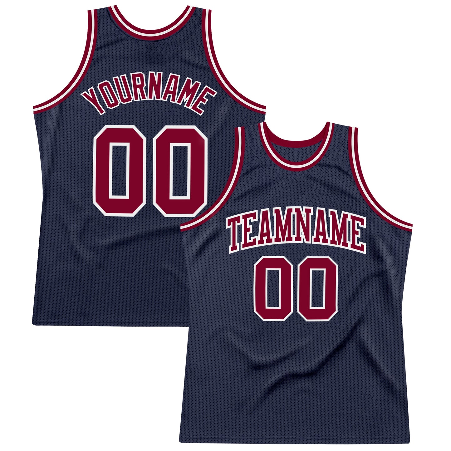 Custom Navy Maroon-White Authentic Throwback Basketball Jersey - Sky-Custom